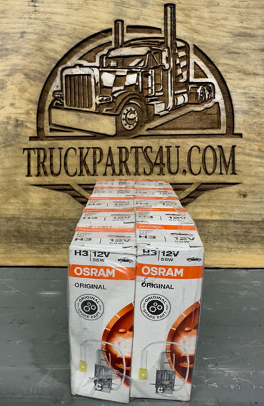 64151 OSRAM SYLVANIA H3 Bulbs Alt View PK22s Base 12V 55W Lot of 10 New Genuine OEM NOS