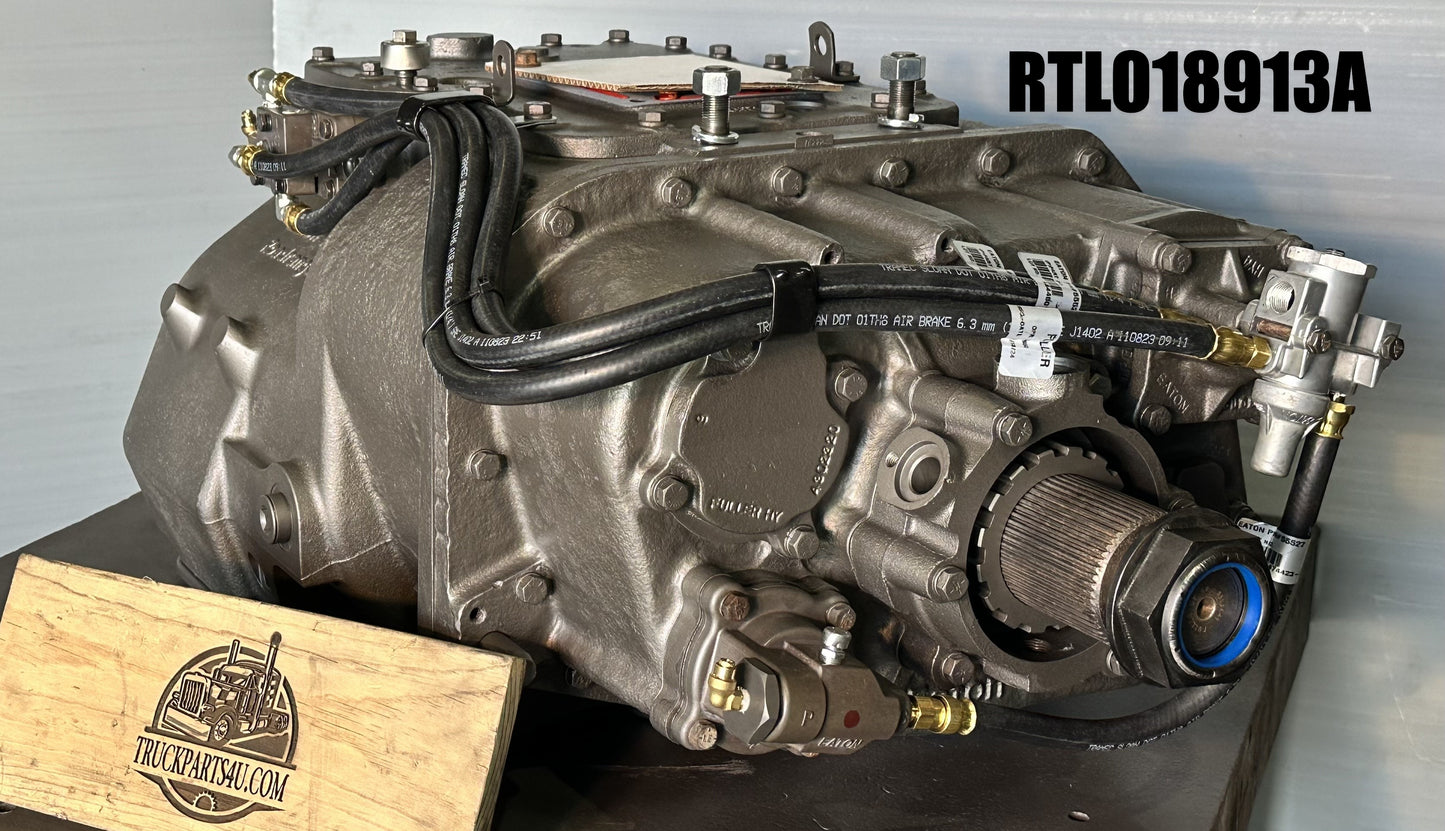 RTLO18913A Eaton Fuller Roadranger transmission | DPE remanufactured 13-speed | rear housing and output view | core exchange required