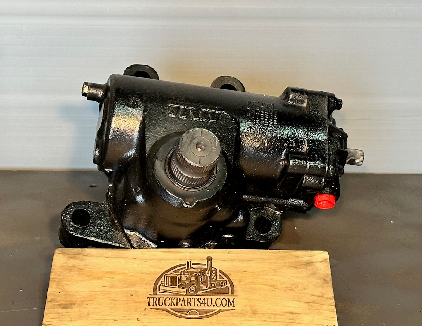 Top View of TRW TAS65217-A Steering Gear | Sector Shaft Orientation and Ports