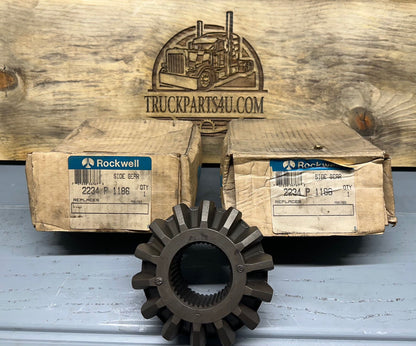 2234P1186 Meritor-Rockwell-AxleTech side gear – new genuine OEM shown with original Rockwell boxes on TruckParts4U.com burnt board