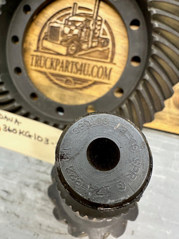 End view of 360KG103X pinion showing stamped identification and tooth count markings for the 3.54 ratio set.