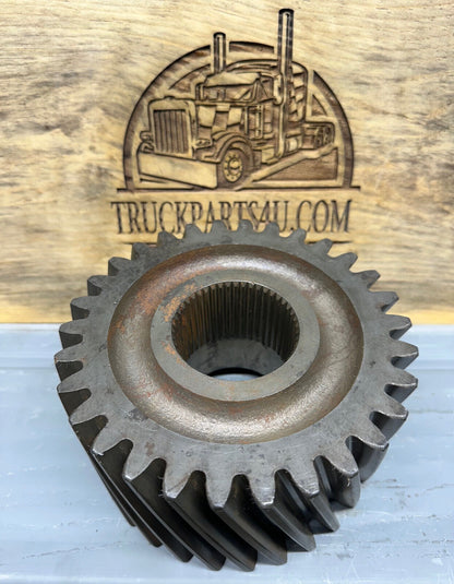 Side profile showing helical tooth angle on 3892A4473 gear, new genuine OEM for M923/M939 Rockwell transfer case