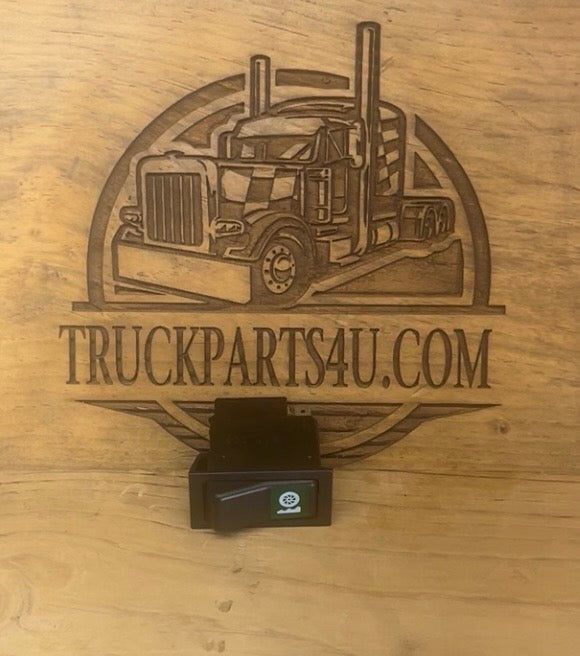Front view of SWF Sprague 511.005 rocker switch with 12V pilot light icon for heavy-duty truck, RV, equipment, and industrial electrical control panels.