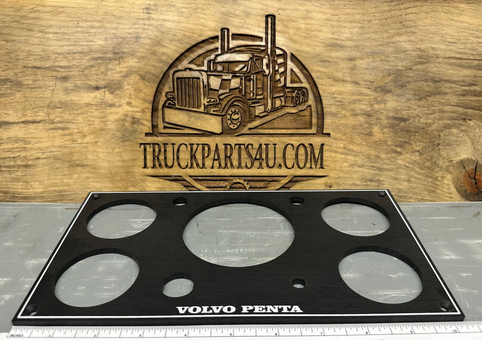 Front view of Volvo Penta 856530 instrument panel plate – new genuine NOS marine dash component