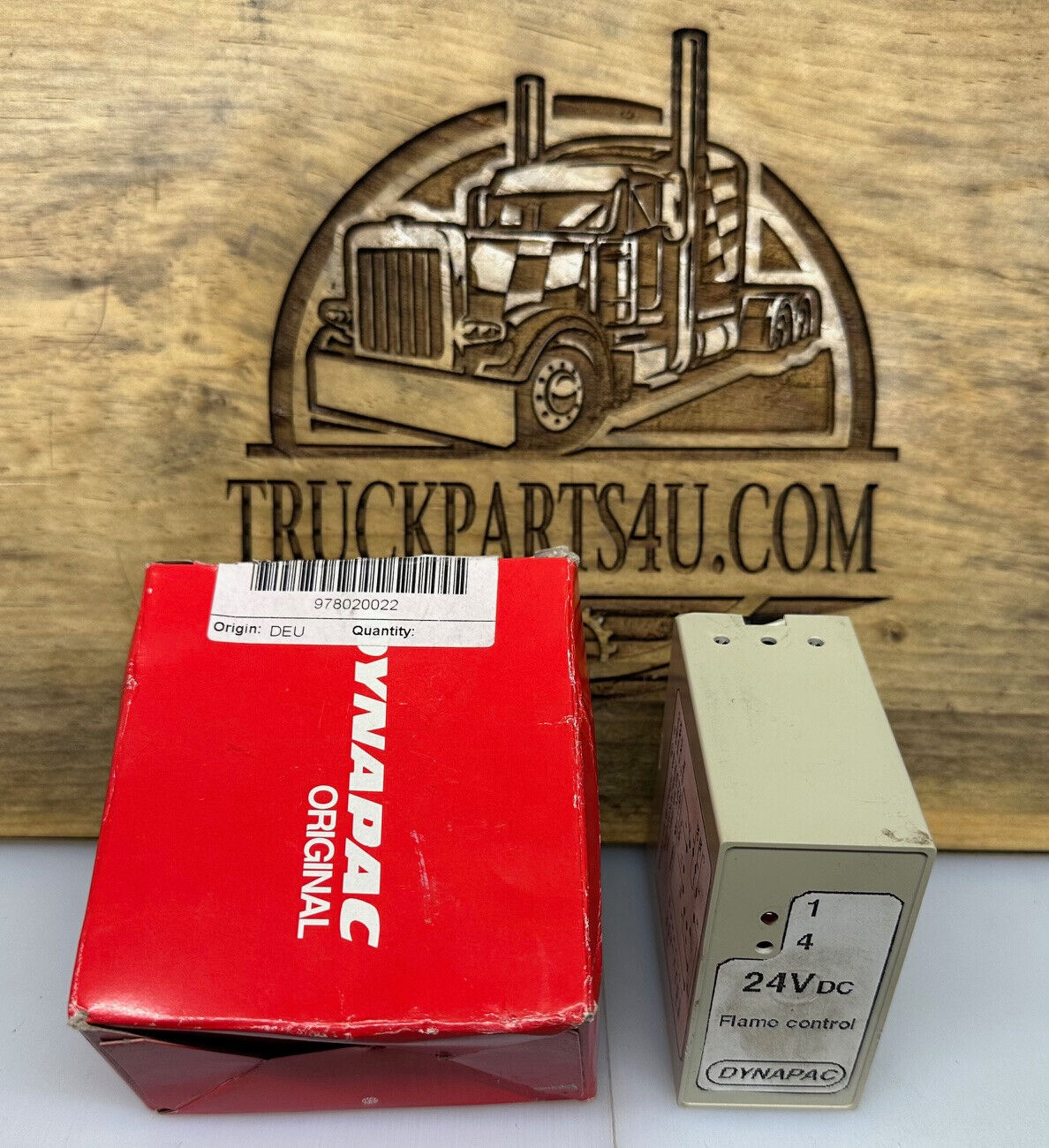Front view of genuine Dynapac 978020022 24V control module from Discount Parts Exchange (DPX) in Mansfield, Ohio