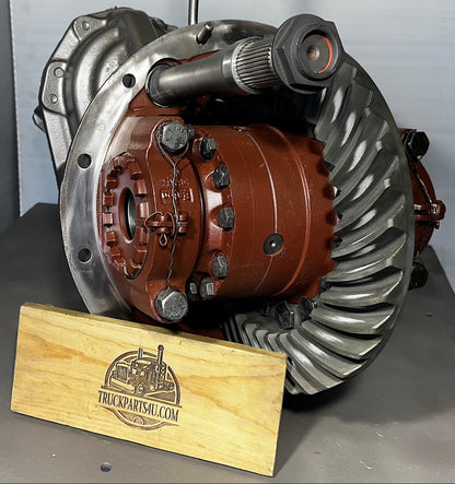Close-up ring gear and carrier view of DS402 Eaton Dana-Spicer forward differential remanufactured by DPX