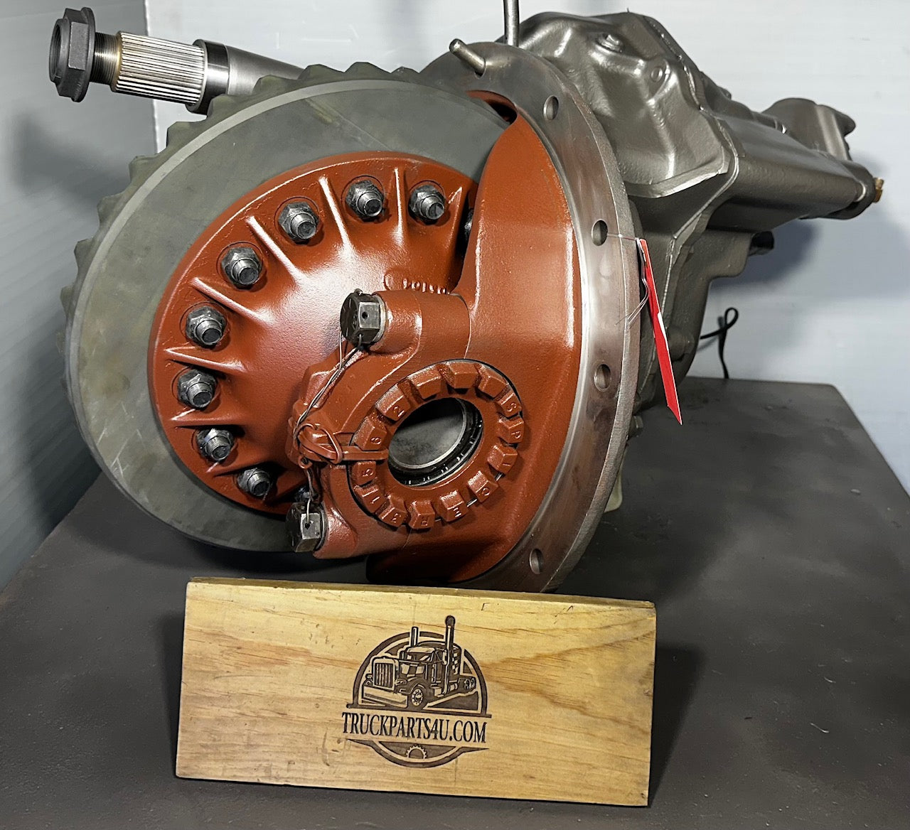 Top angle view of DS402 Eaton Dana-Spicer forward differential remanufactured by DPX showing power divider and input area