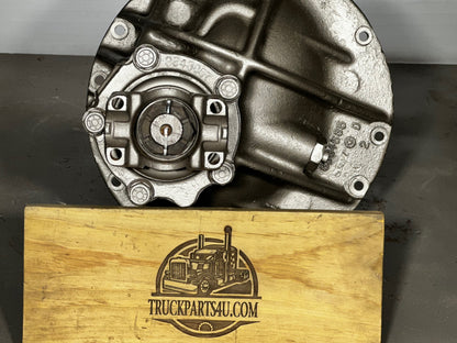 Front view of rebuilt GM Eaton HO72 / H072 differential carrier showing input bearing and seal retainer with casting number 3843067. Inspected and functional internals, ready for installation. Outright sale from Ohio's premier heavy-duty drivetrain rebuilder.