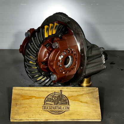 HO52 GM Eaton differential carrier side view – reconditioned – on shop stand – direct fit for 1946–1972 GM 1-ton trucks