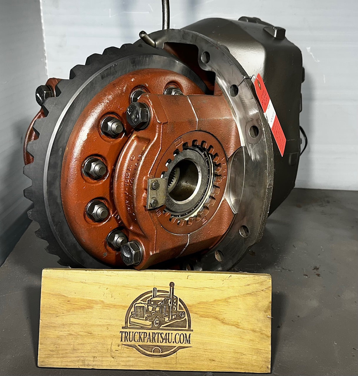 Top view of remanufactured Meritor MD20-145 forward rear differential showing power divider and carrier assembly by Discount Parts Exchange