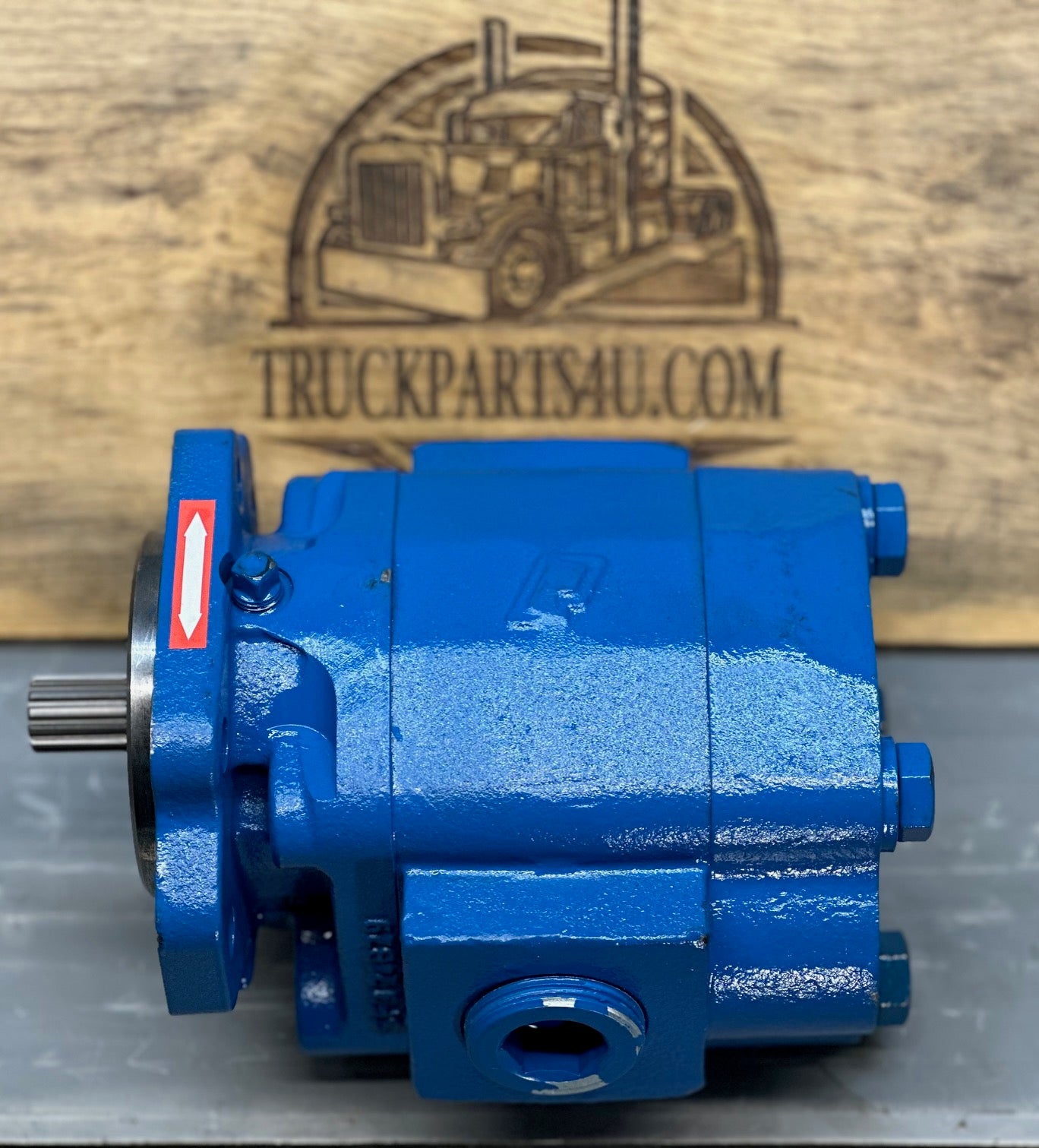 PH803 Galfab Hydraulic Pump – Side View Showing Mounting Flange Close