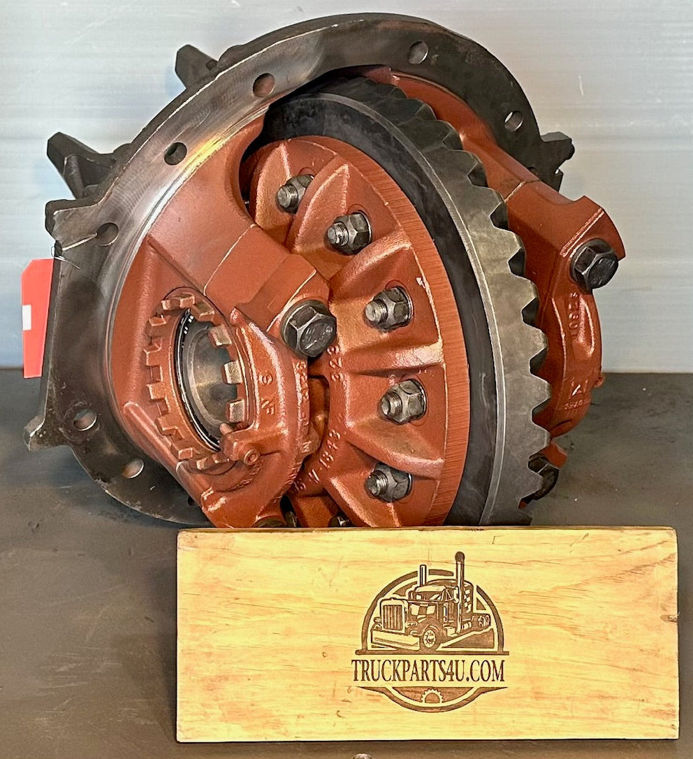Rear view of remanufactured Meritor RRL20-145 rear rear differential showing ring gear and carrier by DPX