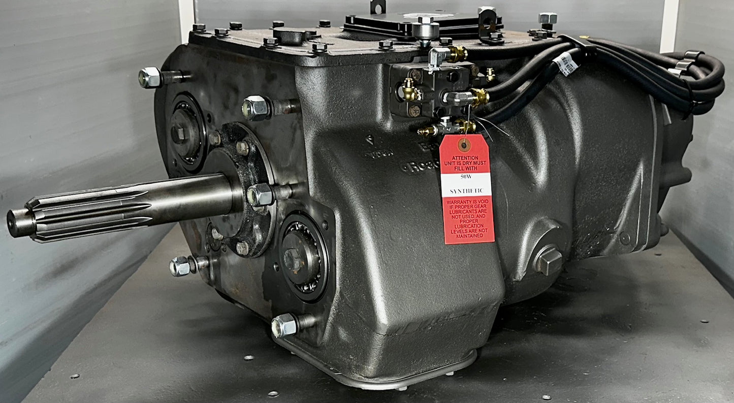 Side profile view of remanufactured RTO16915-P / RTX16915-P Eaton Fuller 15-speed transmission by DPX