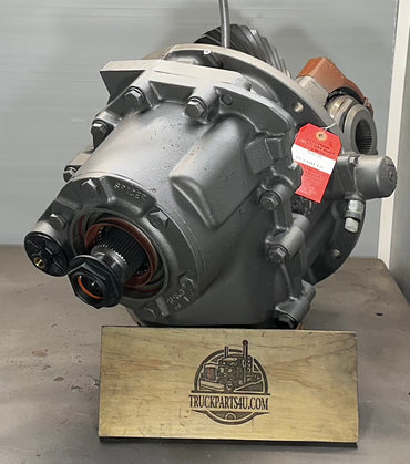Side view of remanufactured Dana Spicer DD404 forward tandem differential with power divider and Driver Controlled Locker